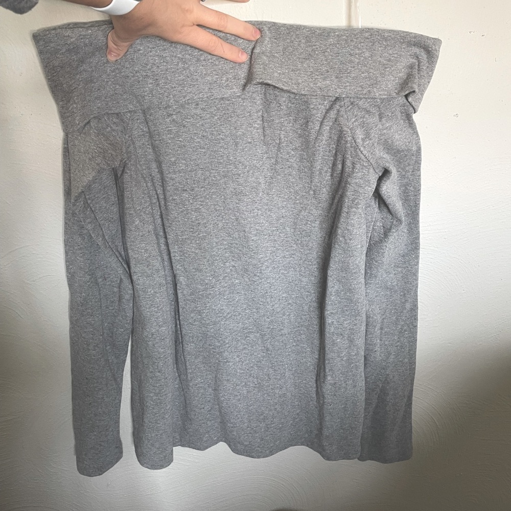 J crew gray off shoulder sweater s